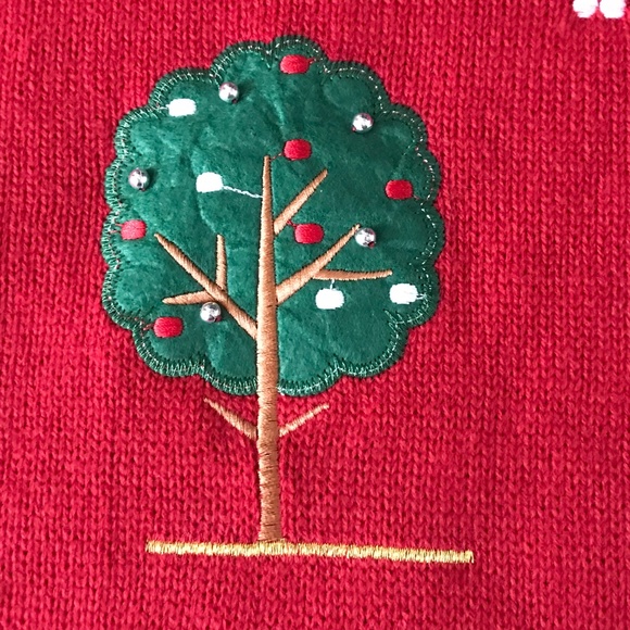 WHITE STAG Christmas Sweater Plus Size 2X 18W 20W Snowflake Reindeer Holiday Red - Picture 7 of 16